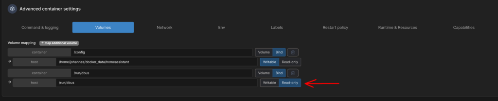 Erstellen der Volumes