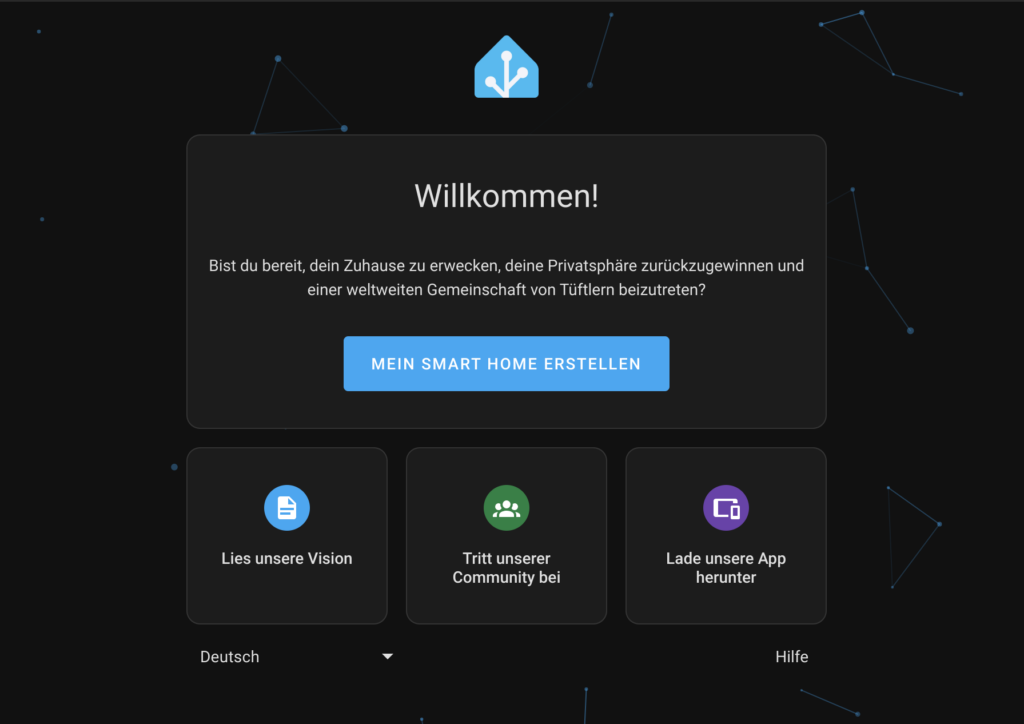 Einrichtungsassistent von Homeassistant