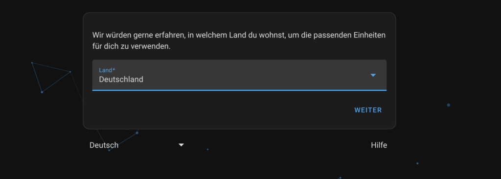 Land festlegen für Einheiten