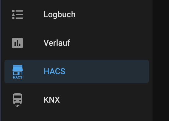 HACS im Menü von Homeassistant