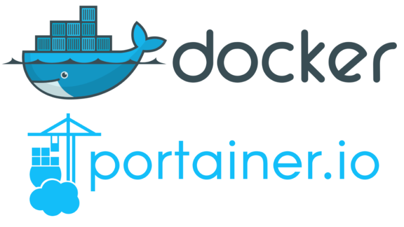 Logo von Portainer und Docker